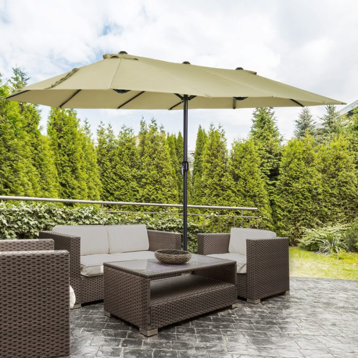 XXL parasoll med handvev 460x270x240 cm - Bild 2