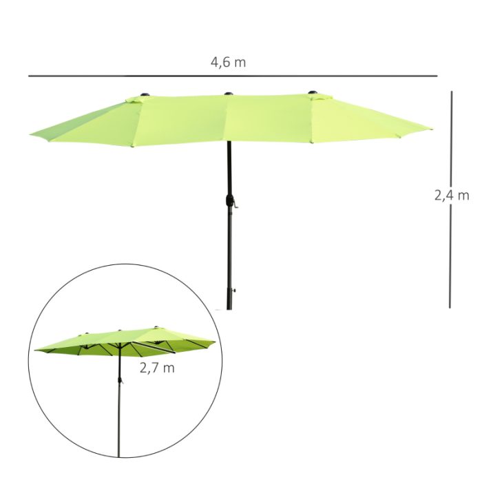 XXL parasoll med handvev 460x270x240 cm - Bild 5