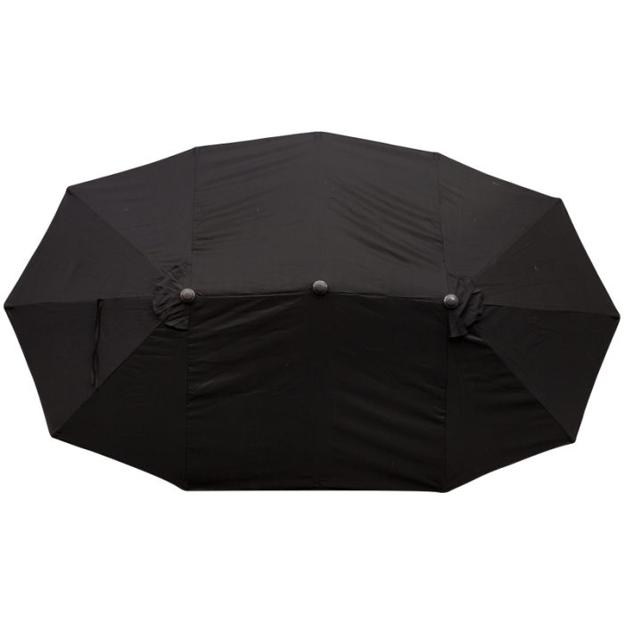 XXL parasoll med handvev svart oval 460x270x240 cm - Bild 3