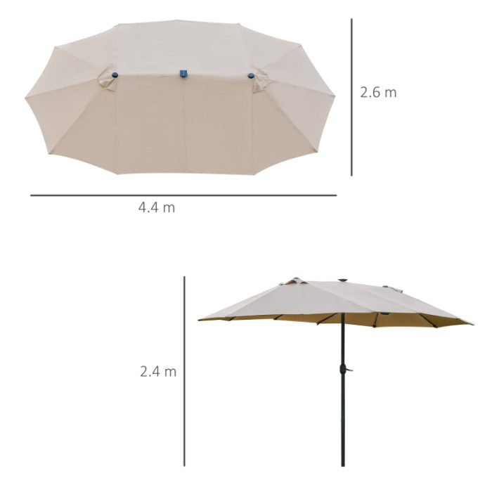 Parasoll solcellsdrivna LED 440×260 cm - Bild 5