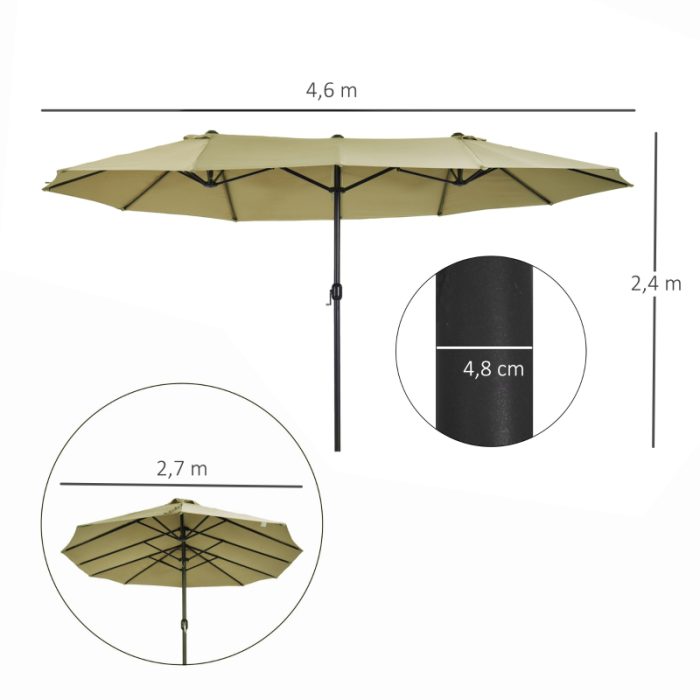 XXL parasoll med handvev 460x270x240 cm - Bild 3