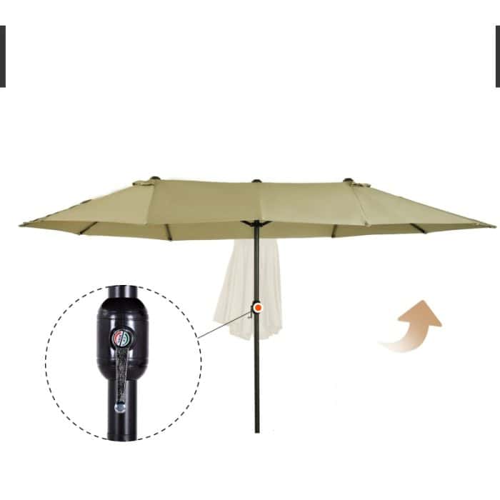 XXL parasoll med handvev 460x270x240 cm - Bild 5