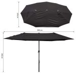XXL parasoll med handvev svart oval 460x270x240 cm - Bild 5