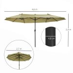 XXL parasoll med handvev 460x270x240 cm - Bild 3