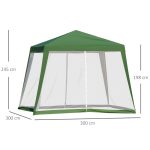 Paviljong med myggnät 3x3 m grön - Bild 5