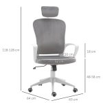 Ergonomisk kontorsstol sammet grå - Bild 3