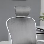 Ergonomisk kontorsstol sammet grå - Bild 5