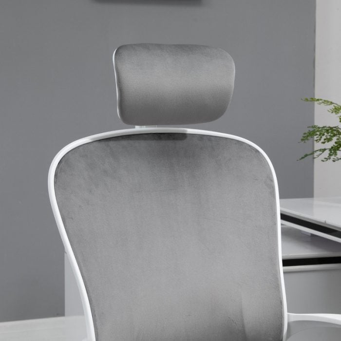 Ergonomisk kontorsstol sammet grå - Bild 5