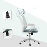 Ergonomisk kontorsstol sammet turkos - Bild 4