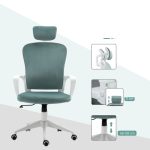 Ergonomisk kontorsstol sammet turkos - Bild 6