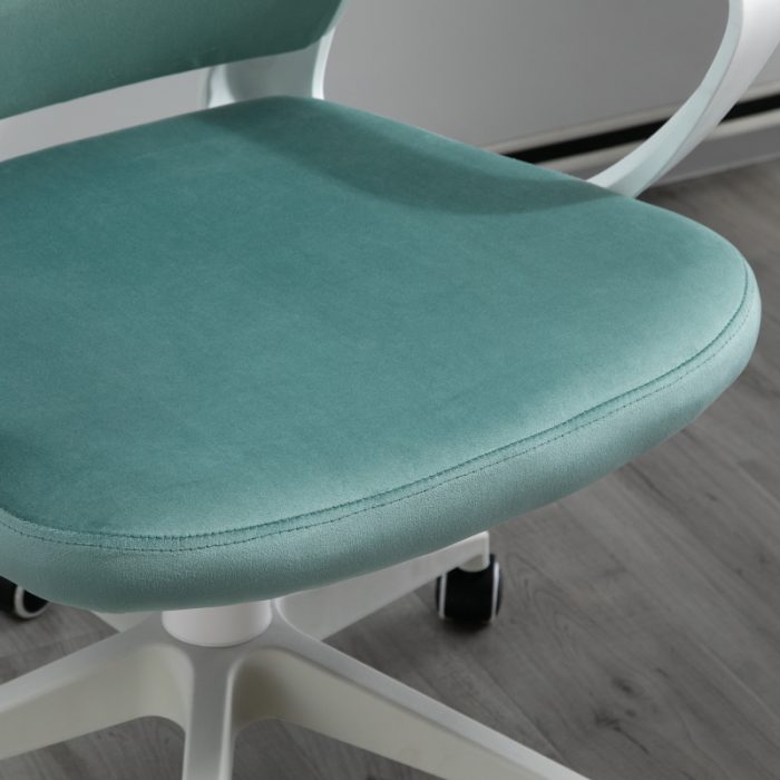 Ergonomisk kontorsstol sammet turkos - Bild 9