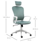 Ergonomisk kontorsstol sammet turkos - Bild 3