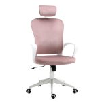 Ergonomisk kontorsstol sammet rosa