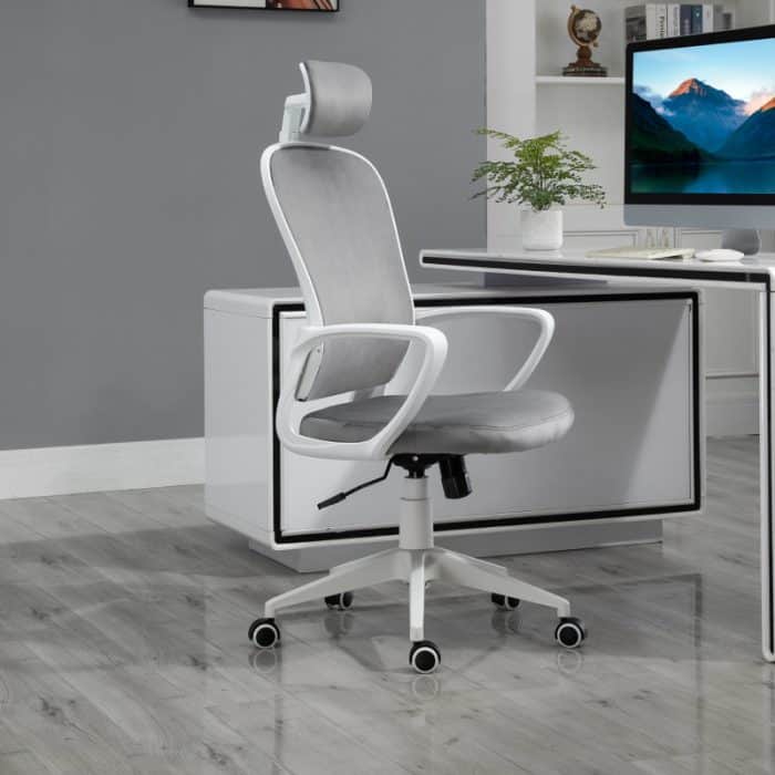 Ergonomisk kontorsstol sammet grå - Bild 2