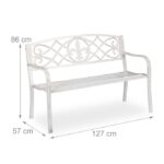 Trädgårdsbänk 2-sits 86x127x57 cm - Bild 6